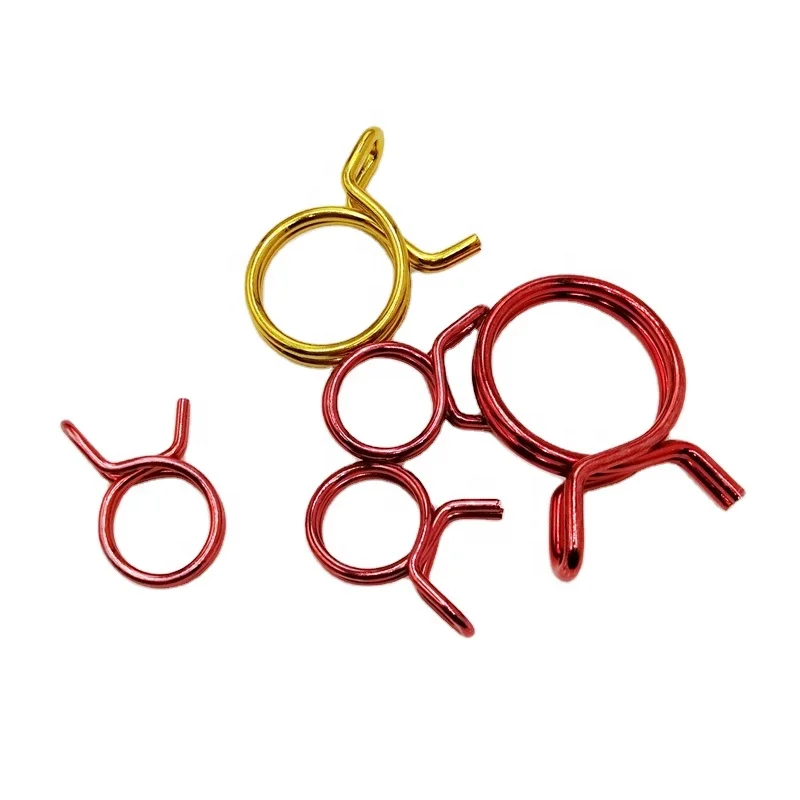 1/2 inch, 3/4 inch, 1inch Colorful Zinc Plated  Loop Spring Band Type Squeeze Fuel Single Hose Clip Wire Spring Clamp
