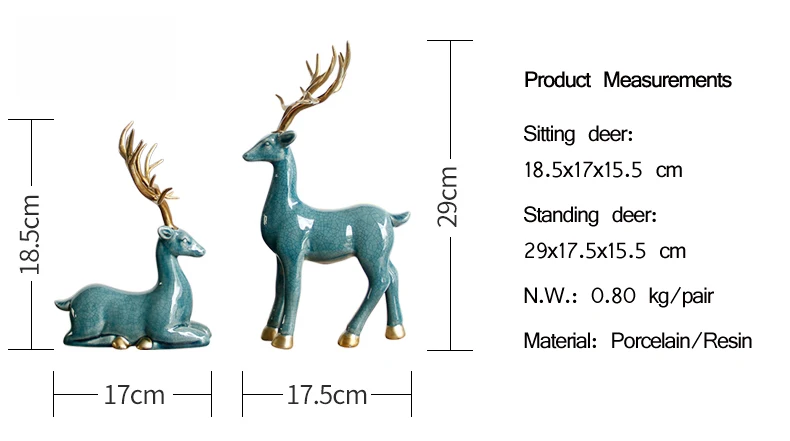 Reindeer sculpture Christmas decoration deer resin home decor decorative objects A0731