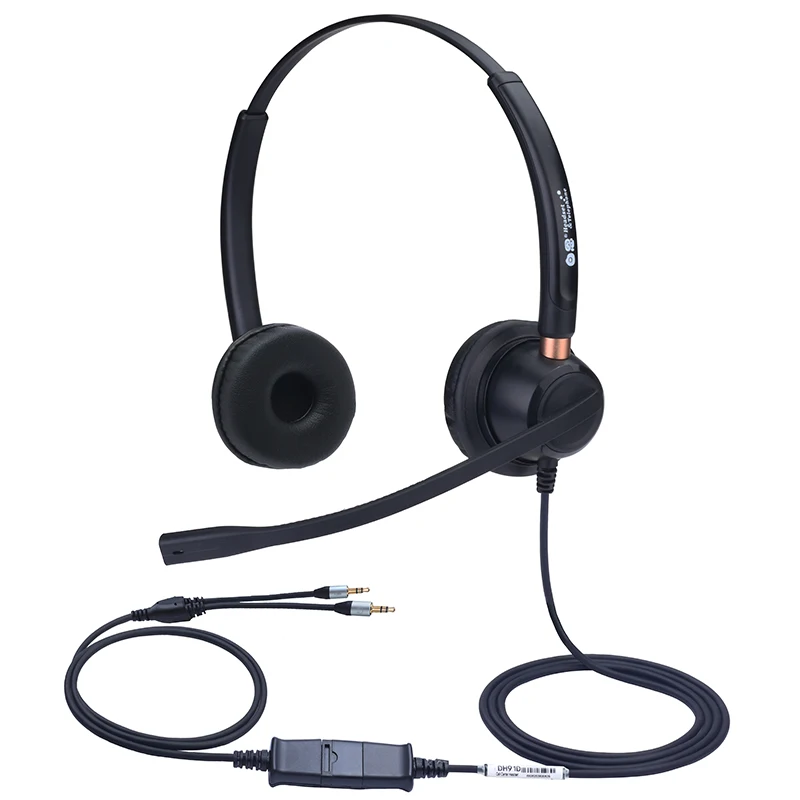 Dh91D call center operator 3.5mm computer double plug headphone headset Plantronics QD interface connection