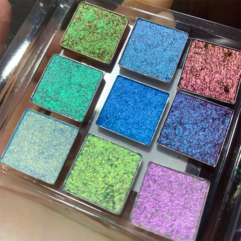 Custom Logo Makeup Maquillage Cosmetics Highly aurora color shift chameleon pigmented eyeshadow pressed Glitter Chameleon Powder