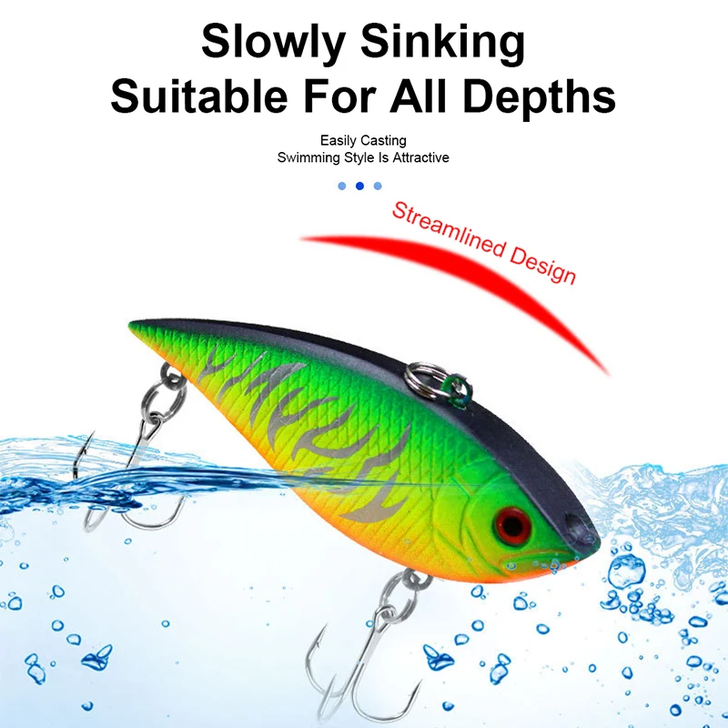 7cm 12g multi color artificial bait plastic lure trout bass spoon fishing lure VIB lure