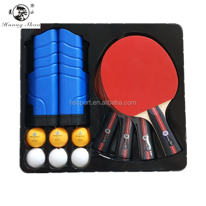 
customized Table Tennis Racket set A set of 2/4 racket 3/6 ball and table tennis retractable net ping pong paddle sets 