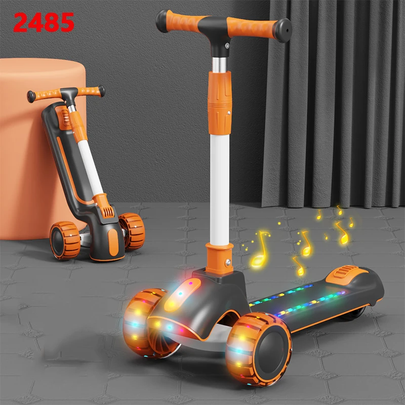 Multifunction scooter kids light wheels and music scooter for kids