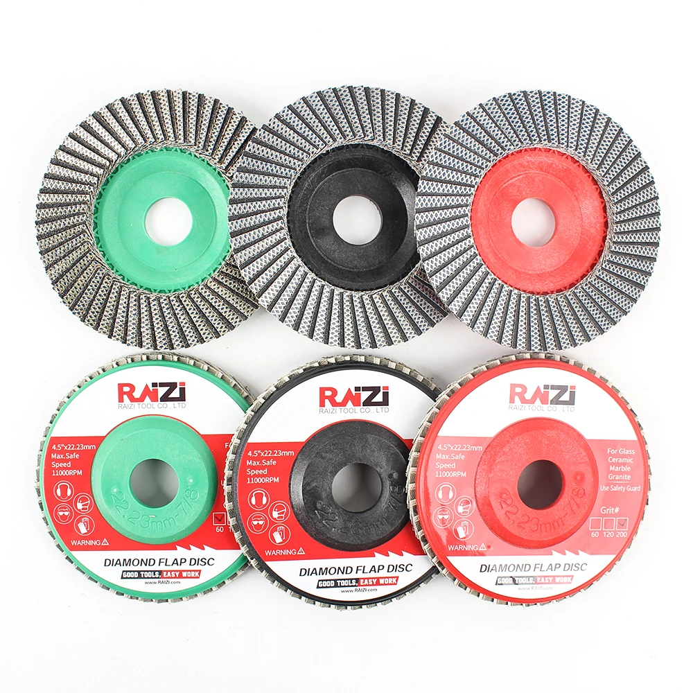 Raizi 115mm Diamond Flap Disc Wheel For Metal,  Granite Stone, Plastic and Glass