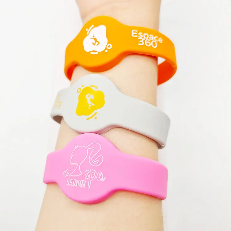 Colorful RFID NFC Silicone Wristband Bracelets Waterproof NFC Bracelets 13.56Mzh RFID Wristband