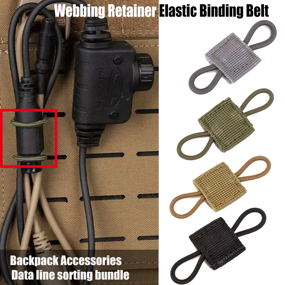 Backpack Accessories Molle Webbing Retainer Elastic Binding Buckle Belt Cable Wire Organize Storage Fittings Clip For Bag