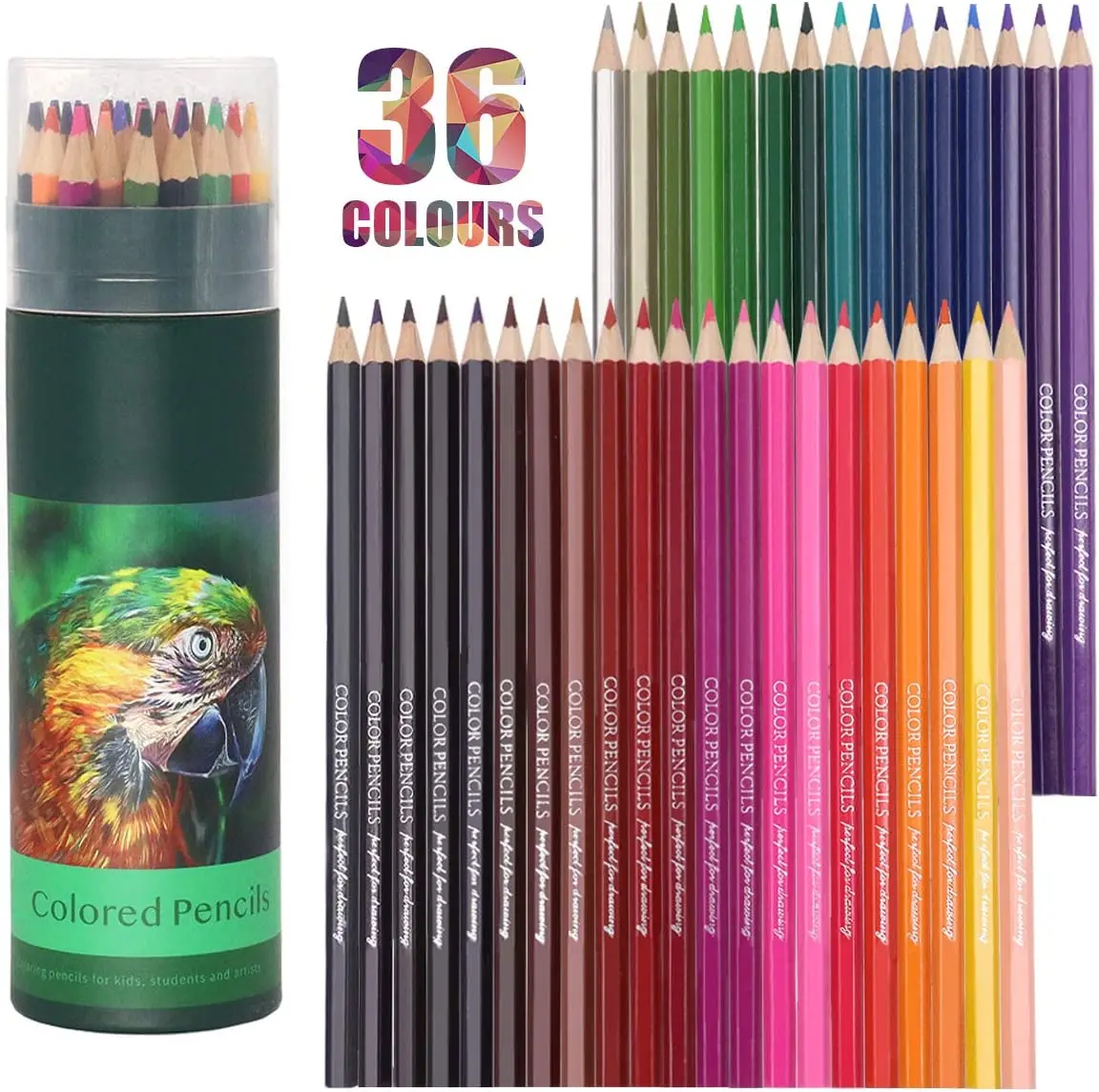 36 color set, soft core, oil based art coloring drawing pencil, for coloring books, sketching
