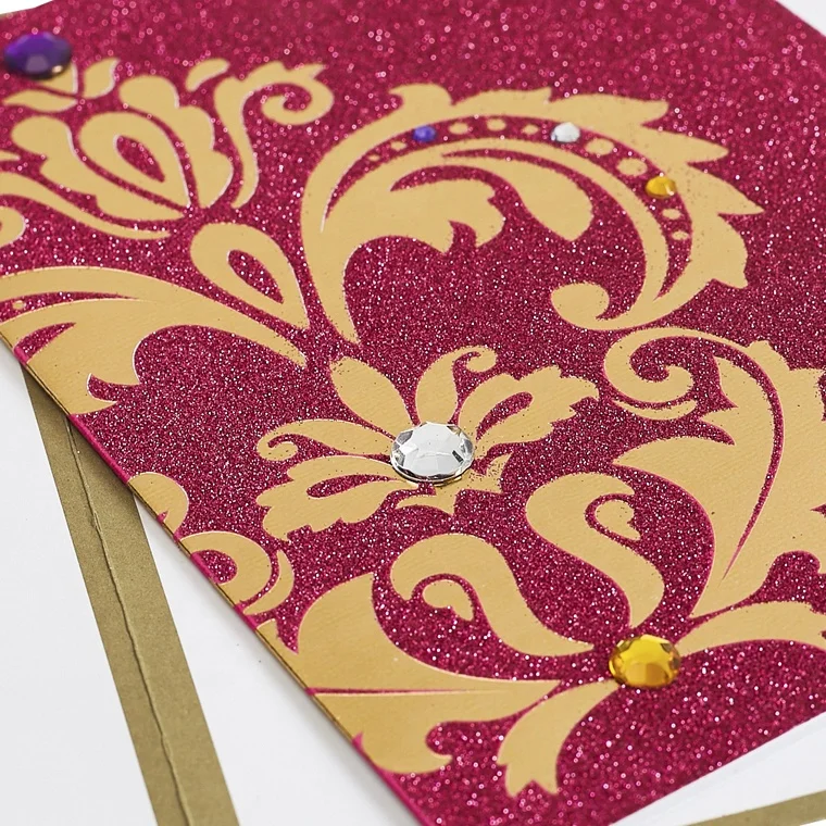 Custom Handmade Shiny Gold Foil Glitter Cards, Thank You Invitation Greeting Cards