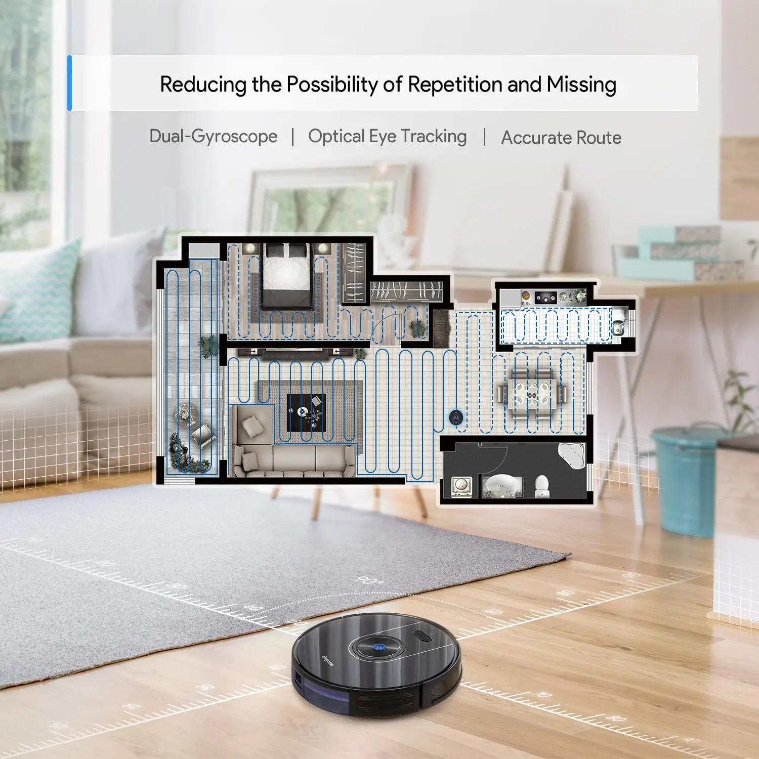 Bagotte BG800 Germany Tuya Warehouse Self Cleaning Vacuum Robot for Home Office