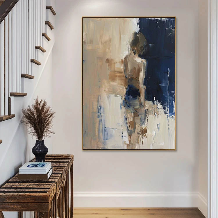 Original Handmade Canvas Female Modern Abstract Wall Art Decor Love Figure Portrait Painting Woman