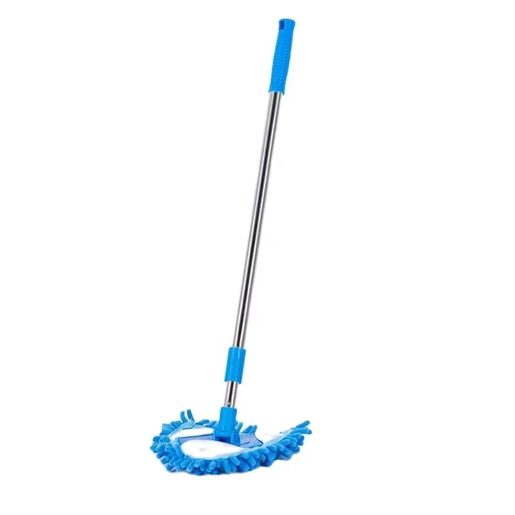 Portable Mini Mop 180 Degree Spin Detachable Microfiber Chenille Triangle Mop Bucket Adjustable Height