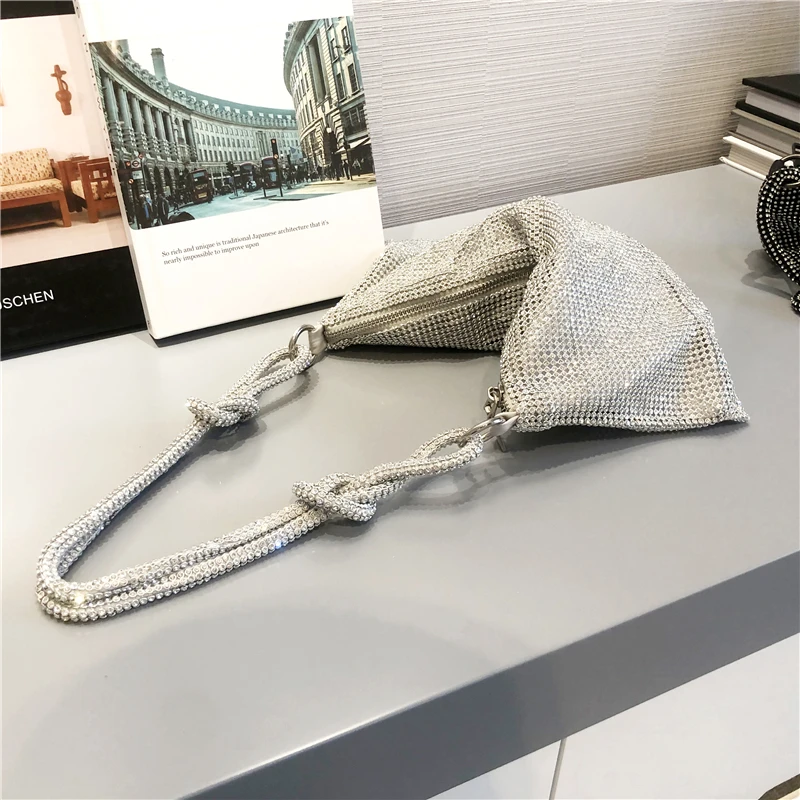 Блестящие сумочки для женщин, роскошный вечерний клатч с бриллиантами, праздничная сумка на плечо, Дизайнерские Сумочки от известного бренда, кошельки со стразами