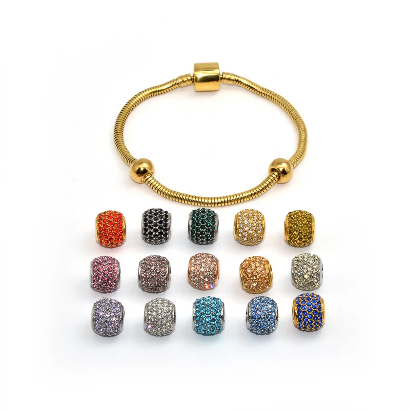 Hot Sale Cubic Zircon Beads Accessories Crystal Bead Snake Chain Bracelet for Dropshipping