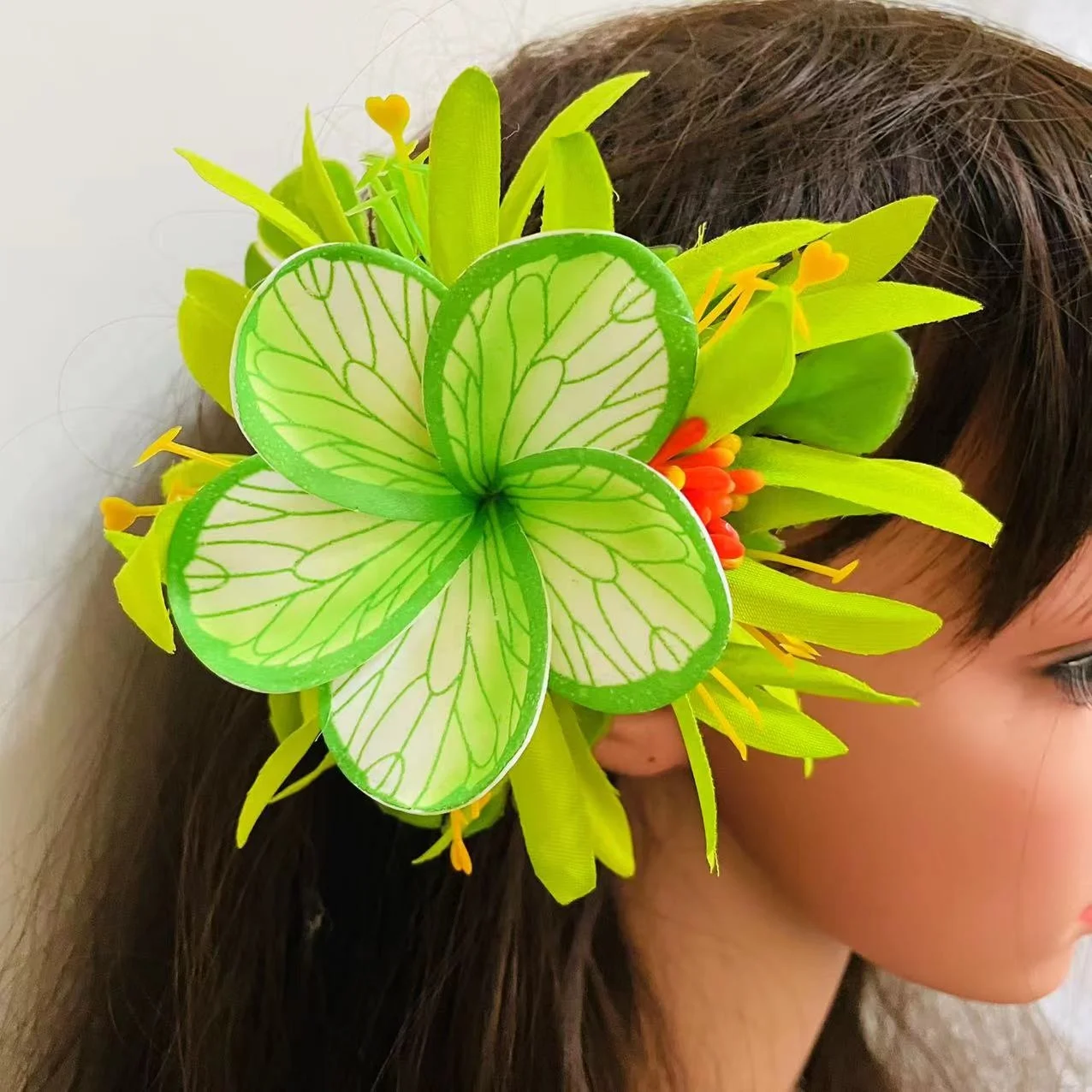 Spiderlily plumeria hair clip Foam floral accessories Artificial Island tiara frangipani hibiscus dance party graduation wedding