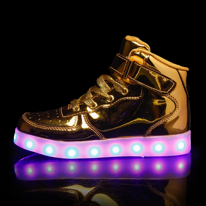 
Size 25-45 Light Shoes Kids for Girls Boys Led Shoes Luminous Sneakers Light Up Children Tenis Led Slippers USB Recharging 4.3 
