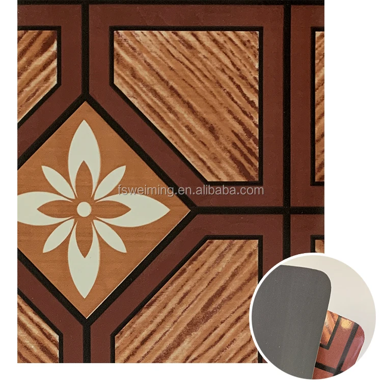 Home Decor Waterproof Laminate Printing PVC Flooring Without Sponge