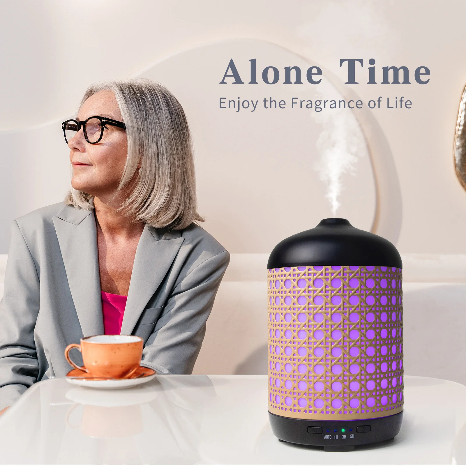 New Design 7 Color LED Ultrasonic Air Humidifier Fragrant Mist Aroma Diffuser USB Power Bedroom 200ml Portable Capacity 1 Year