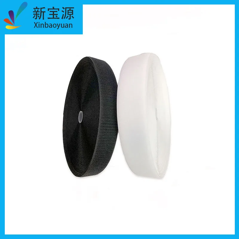 High quality soft black & white sewing custom size color 100% nylon hook and loop tape