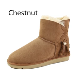 HQB-WS249 custom high quality winter boots genuine sheepskin boots woman sheepskin snow boots