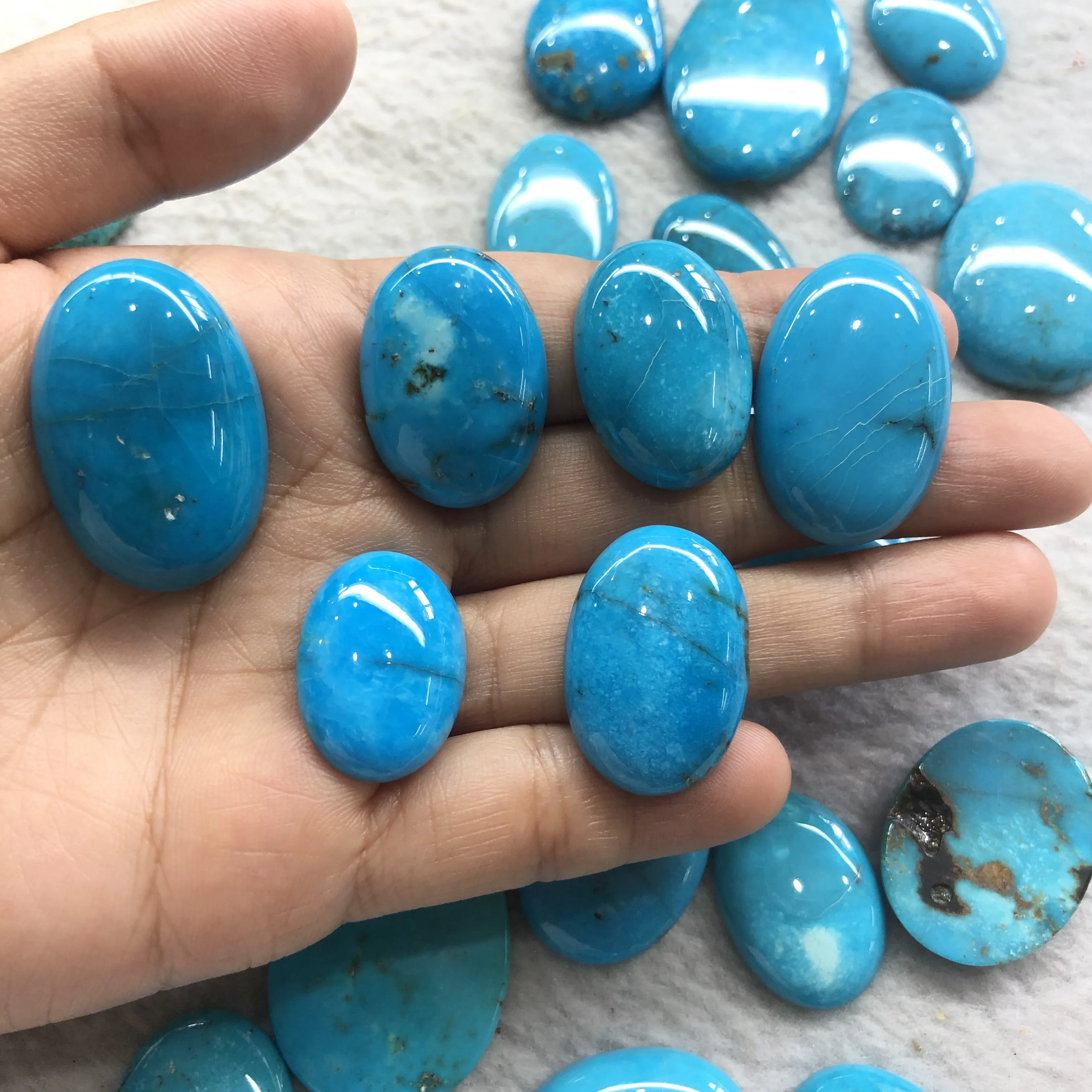rare natural persian Iran sleeping beauty turquoise gemstone oval cut cabochons for women men ring