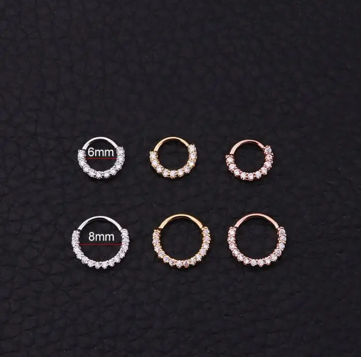 Jachon нос кольцо из нержавеющей стали ювелирное изделие для тела CZ кристалл серьги-кольца пирсинг ювелирные изделия серьги девочек