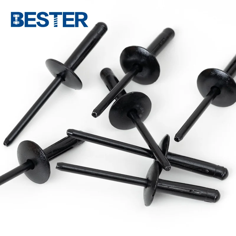 Black paint stainless steel Aluminum large flange big round head waterproof metal  bulb-tite blind rivet