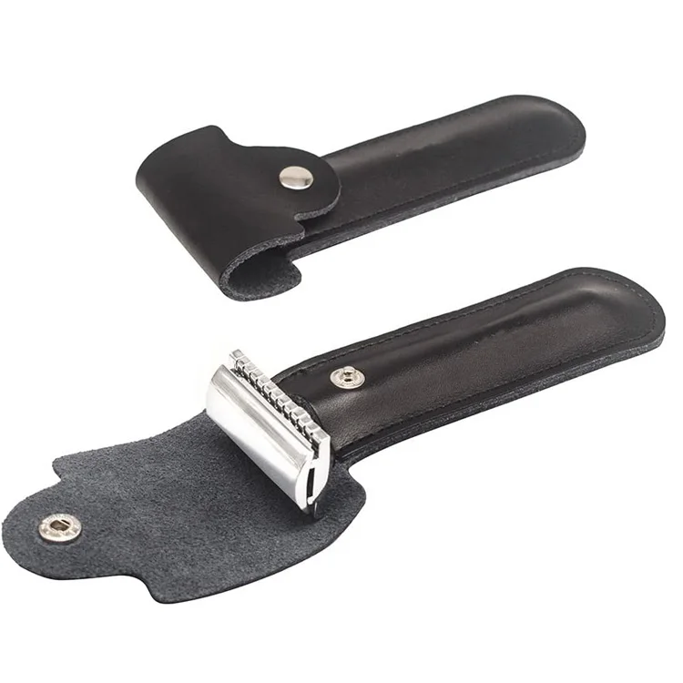 High Quality Leather Razor Case Waterproof Travel Leather Storage Case For Razor Double Edge Safety Razor Case Cover