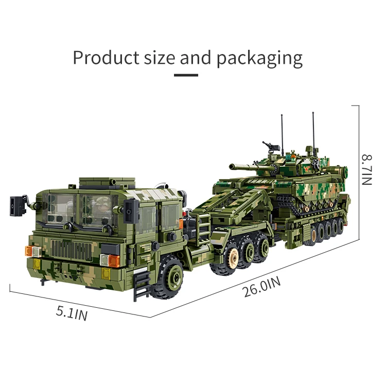 HUAHUI 688003 99A Танк перевозка 2901 шт. блоков военный развивающий Творческий игрушечный кирпич наборы