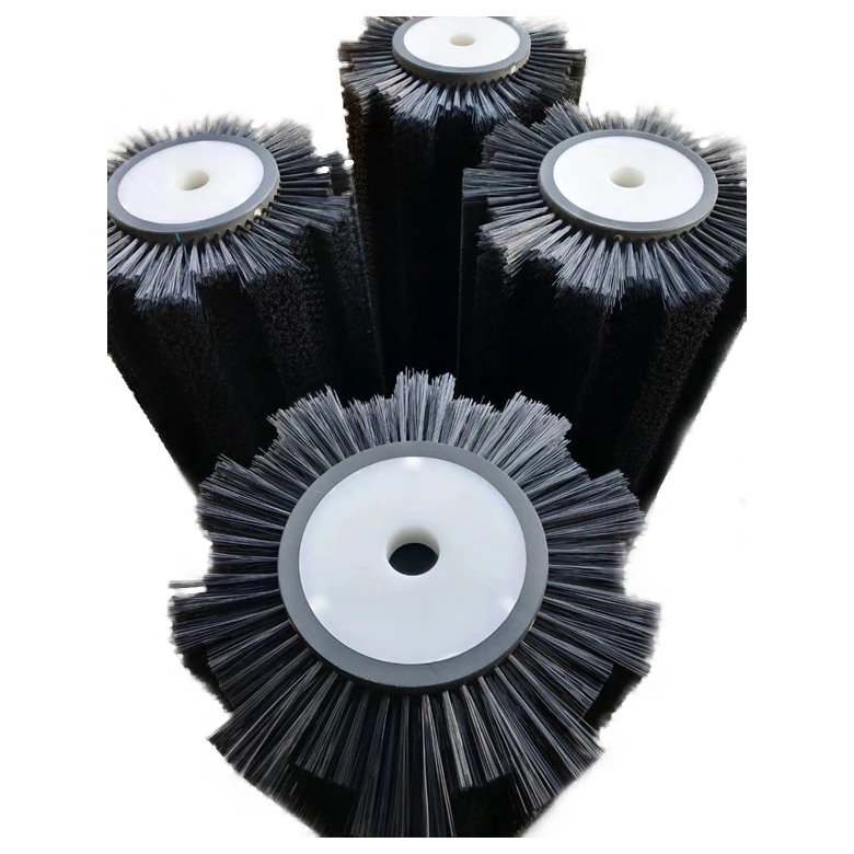
round nylon hard road sweeper cylinder brush roller for conveyor belt 