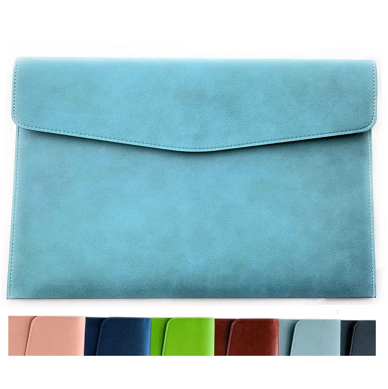 Teal Blue Plastic Color POP Folders - 2 Pocket Durable Folders with Metal Prongs Fastener Clasps