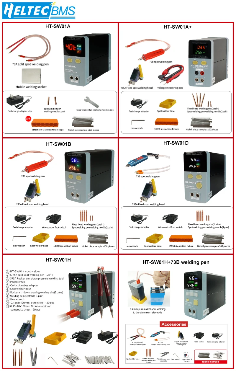 Heltec Aluminum to Nickel Spot Welding Machine Large Single Battery High Power Pulse Handheld Touch Spot Welder