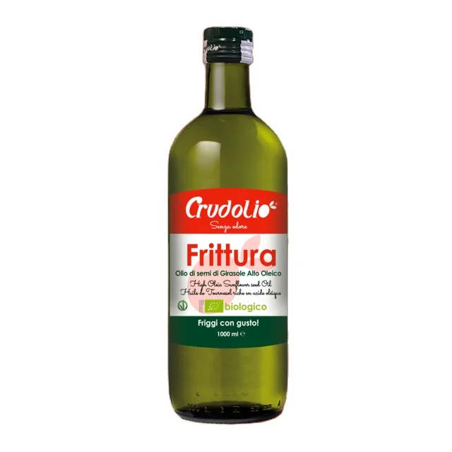 Premium Product Organic Vegetable Seed Oil 1lt For Frying | High Oleic | Vegan | Made In Italy | Sunflower