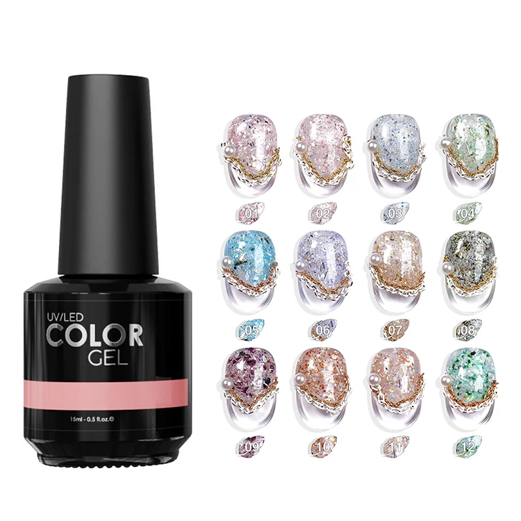 Free Sample Professional Nail Supplies Soak Off Gel Polish Custom Label UV Nail Art Gel Polish Easy To Apply Gel Nail Polish Set