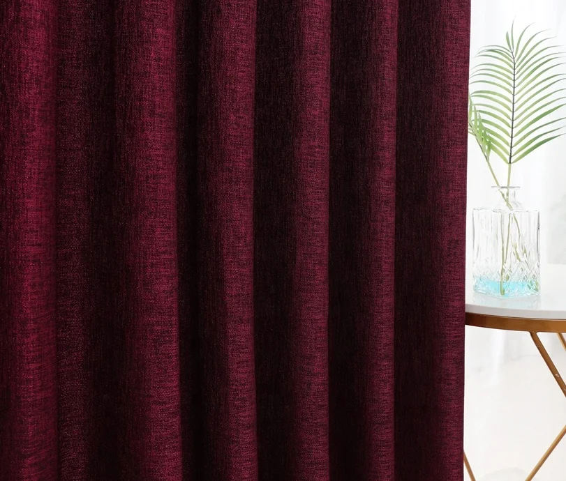 OWENIE Factory Luxury Textured Curtains Solid Blackout Curtains For The Living Room Dropshipping Blackout Fabrics