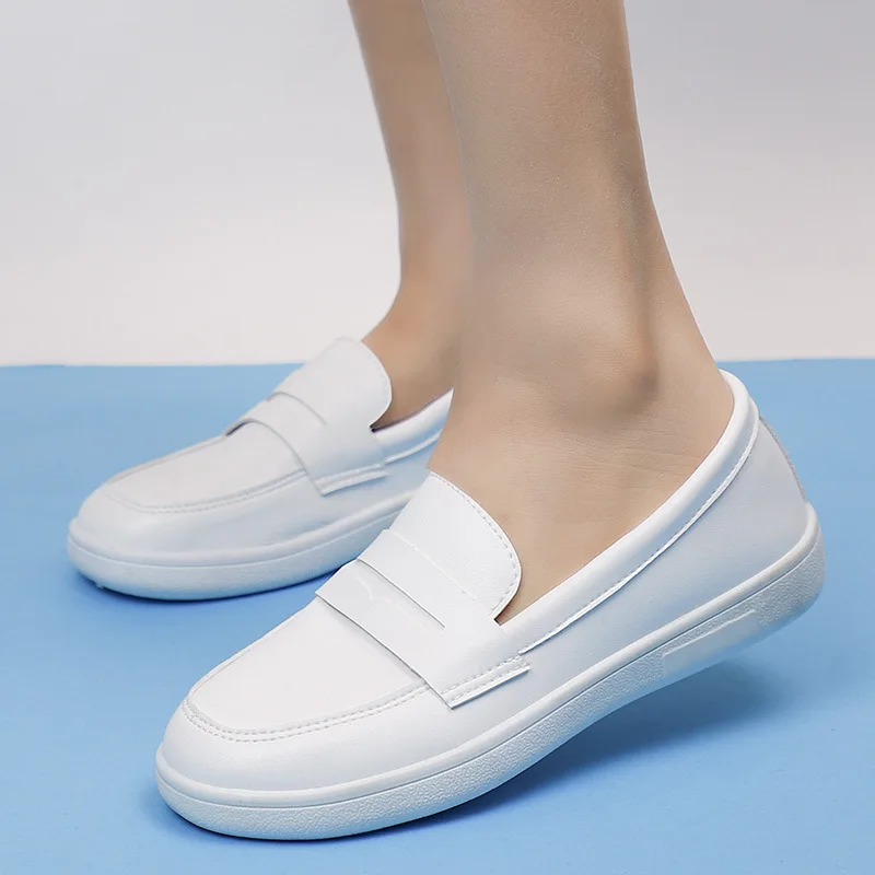 Flat nurse shoes female summer leisure comfortable soft sole small white shoes non-slip breathable medical and nursing special w