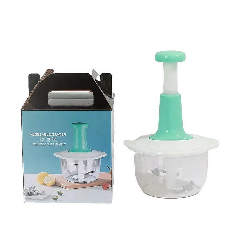 Multifunctional Manual Operate Food Processor Kitchen Tools Plastic Food Slicer Vegetable Cutter With Battre