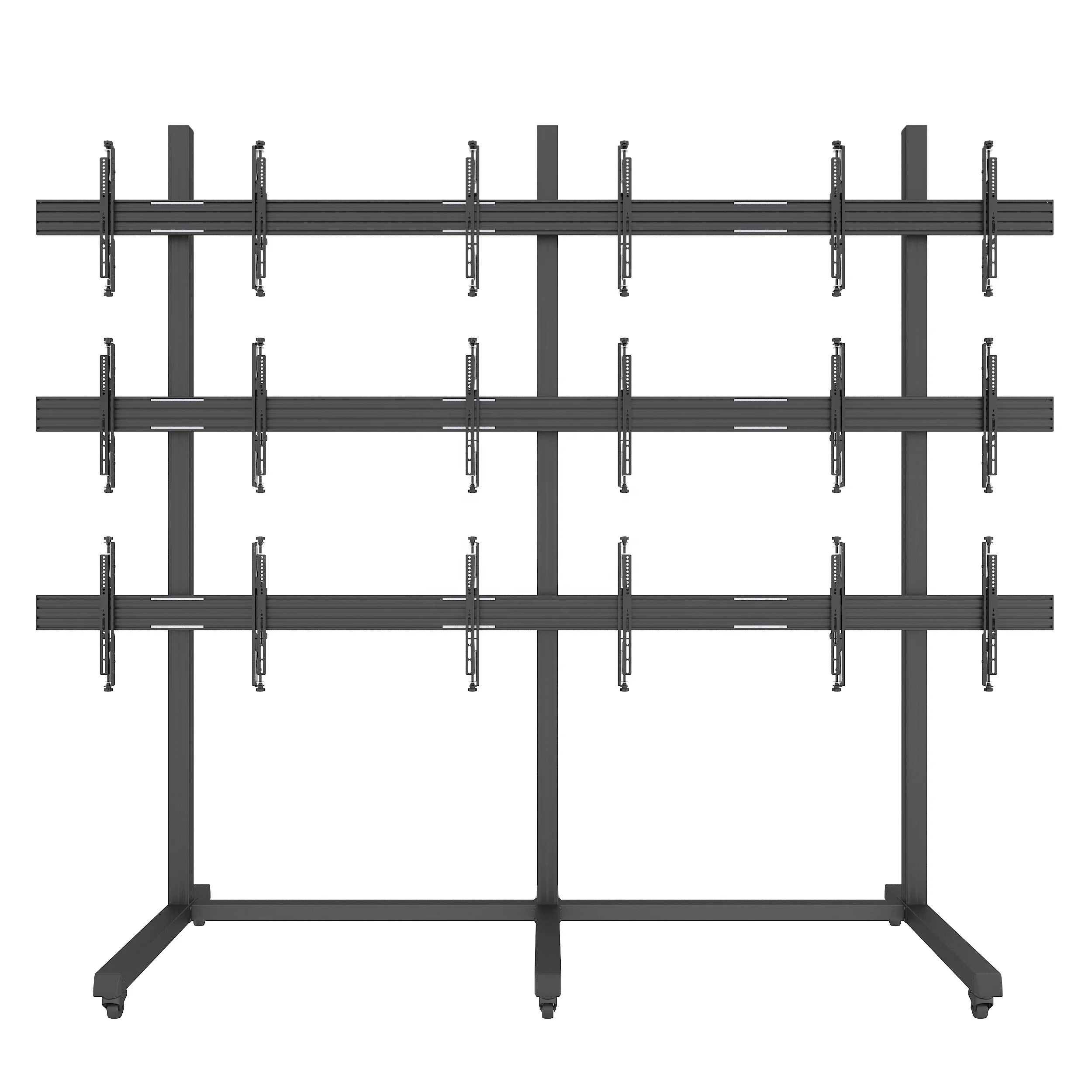 3X3 Nine Screen Free Standing TV Cart for 32 inch to 65 inch TV VESA 100x100 VESA 600x400