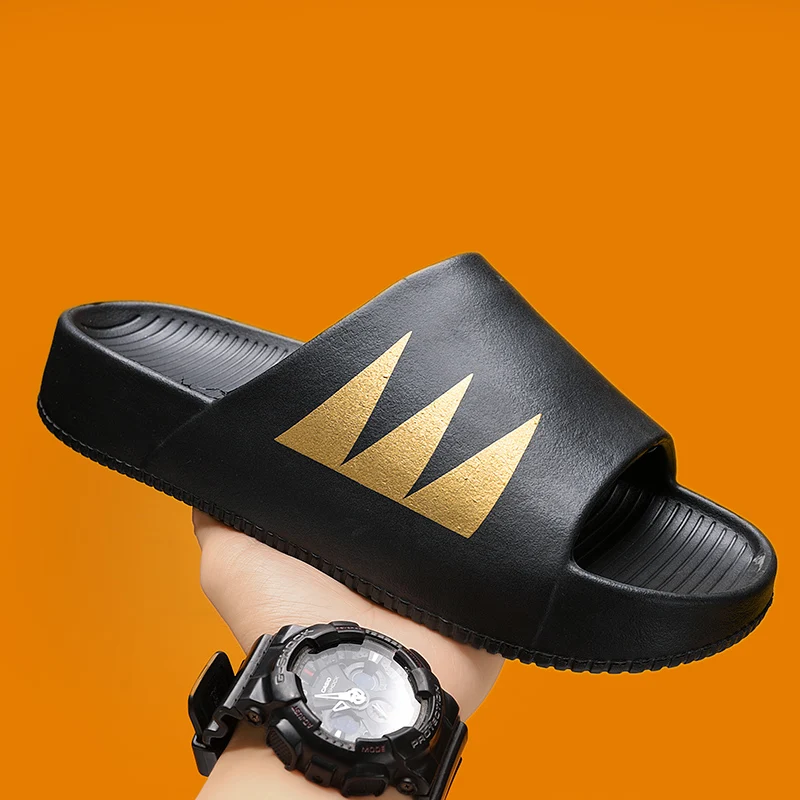 Kai name 3211 couple summer-word drag excrement feeling slippers black white khachi