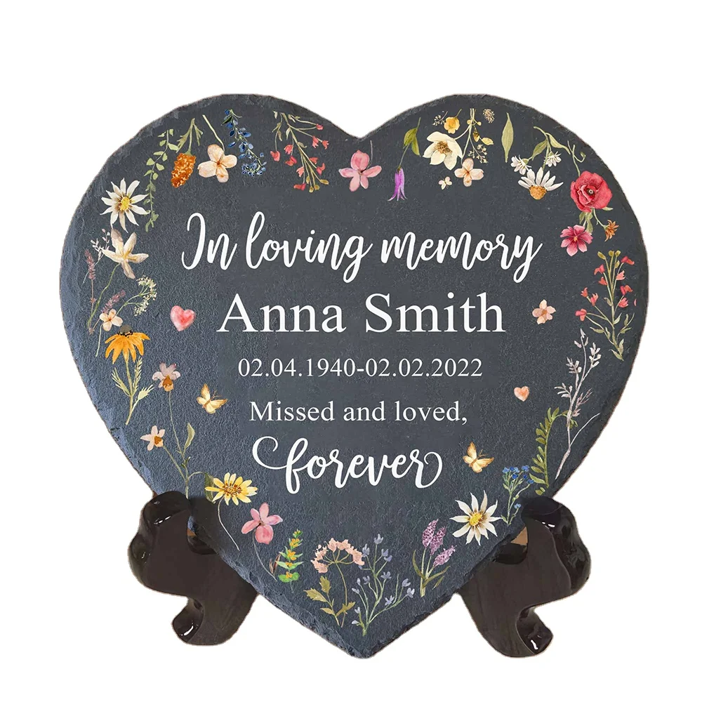 Custom Memorial Stone Indoor/Outdoor Use Remembrance Stone for Home Garden In Loving Memory Memorial Gift For Loss Of Father/Mom