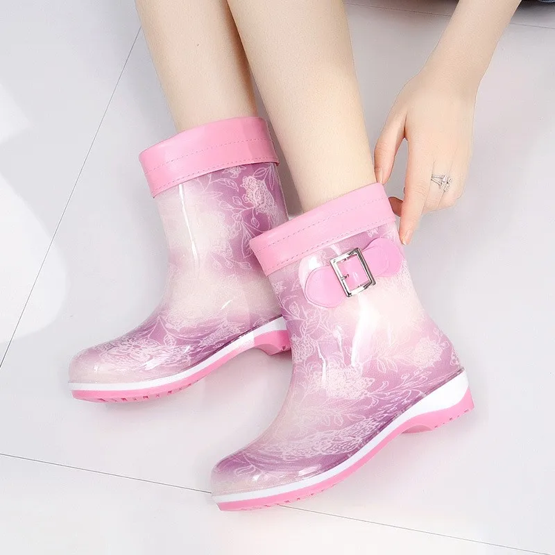 New arrivals rubber waterproof wading shoes PVC wading anti slip rain boots for women