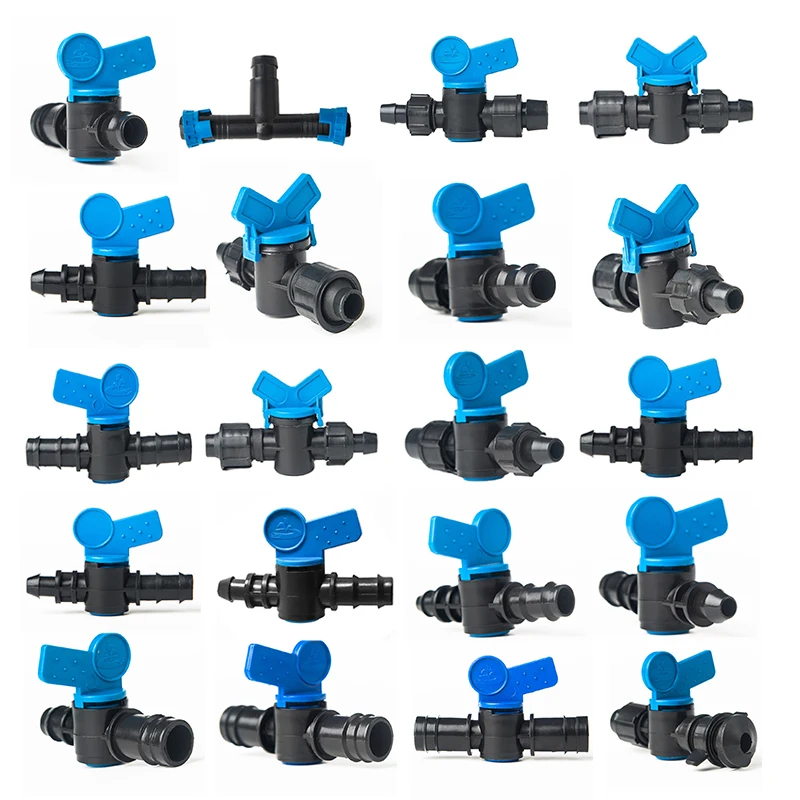 Agriculture Tube pvc Compact Ball Valves Offtake Connector Drip Irrigation Tape Lock Nut Plug Pipe Fittings