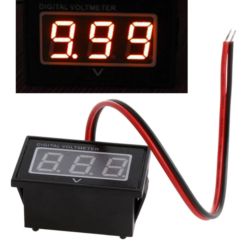 
Waterproof Battery Meter DC 2.7-30V Auto Car Gauge LED Green Digital Voltmeter 
