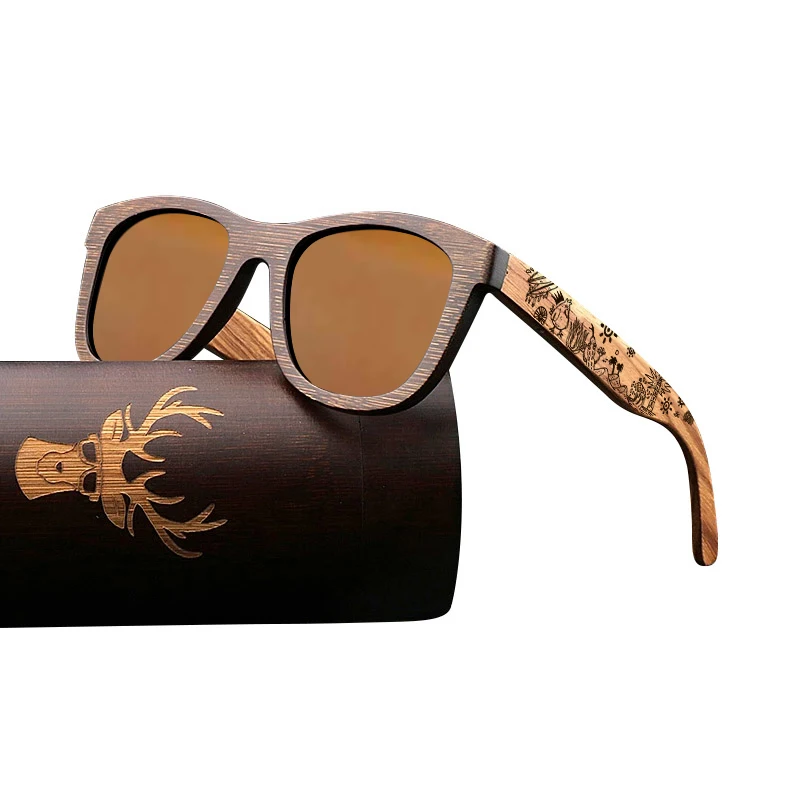 latest style low cost eyewear pure natural polarized unisex wood bamboo sunglasses