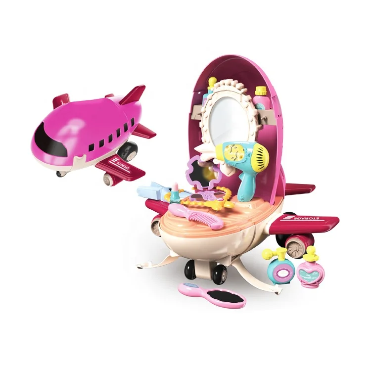 2 в 1 для хранения аксессуары для авиамоделей красоты игровой набор игрушек для детей, набор для макияжа, ролевые игры для девочек игрушка