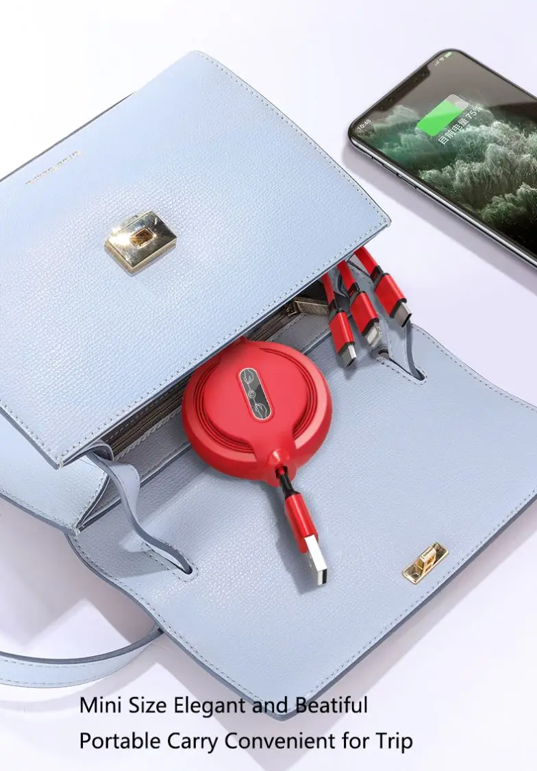 Liquid silicone retractable cable three-in-one macaron 1 drag 3 data charging cable gift logo customization