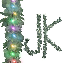 JACKYLED Willow Leaves Eucalyptus Garland Indoor Outdoor Christmas decorative LED RGB fairy String Light