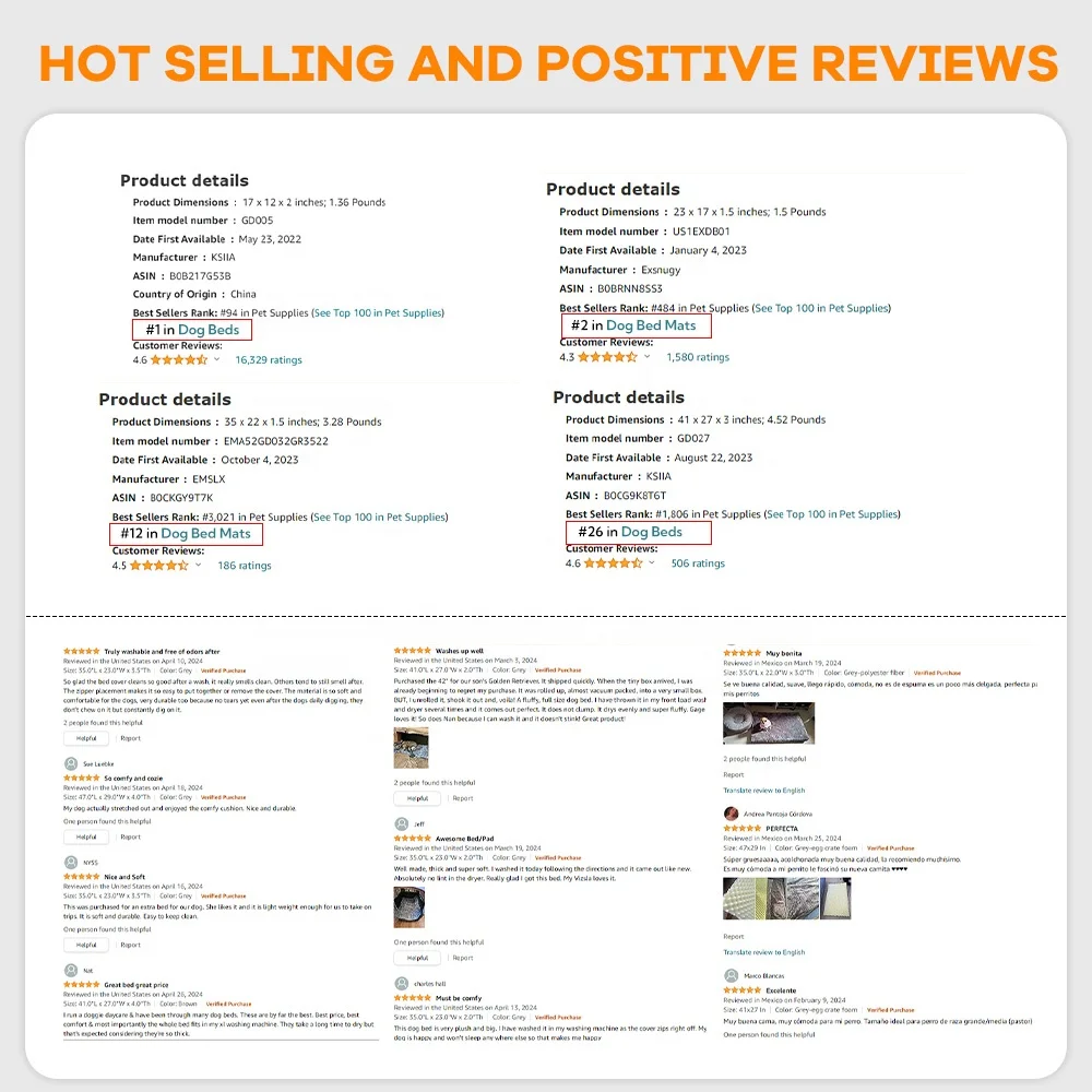 Dog Crate Mattress Reversible Cool and Warm Orthopedic Kennel Cushion Summer Washable Plush Warm Dog Bed