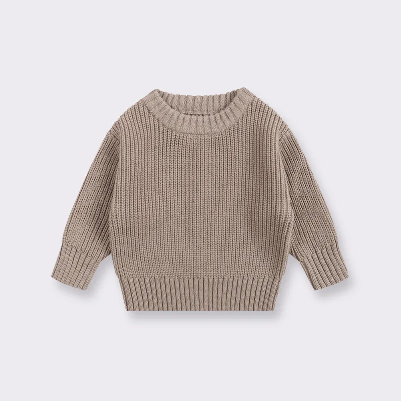 Long Sleeves Loose Children Kids Knitting Pullover Cotton Baby Boys Girls knit Sweater Toddler Jumper