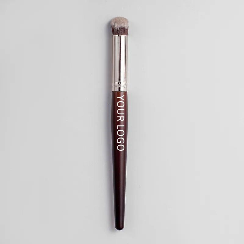 Simple Brown Portable Rayon Hair Professional Makeup Brush Single Ultra Soft Skin Friendly Soft Customizable Logo