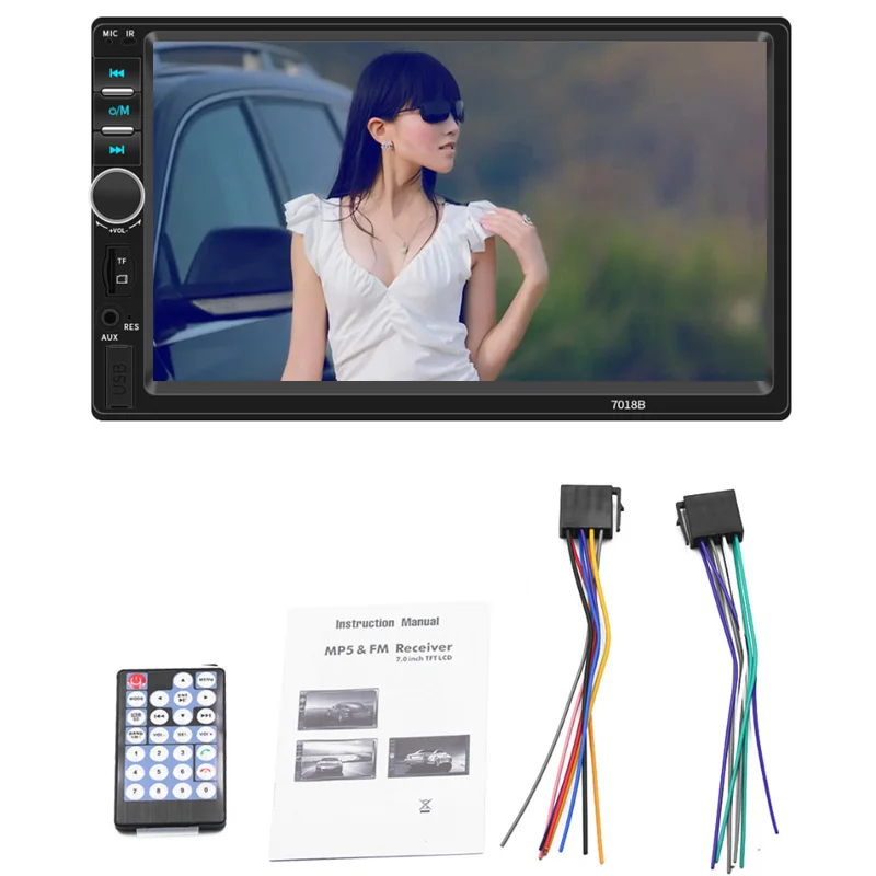 2024 trending hot 7018B 7 inch Touch screen Double 2 DIN Avto Car Radio Stereo Video MP5 USB/TF/AUX/FM Player estereos para auto